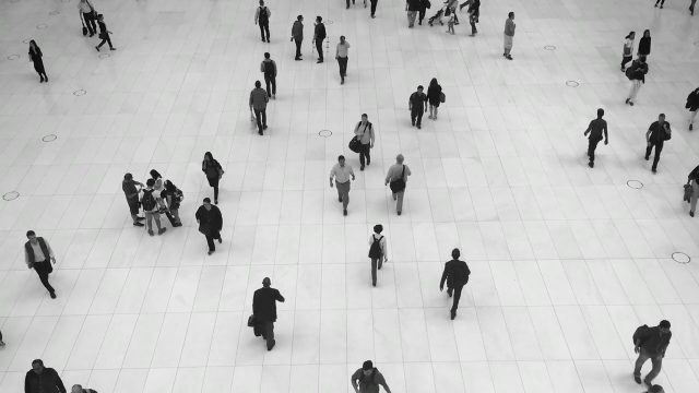 Still frame from Concourse Crowd